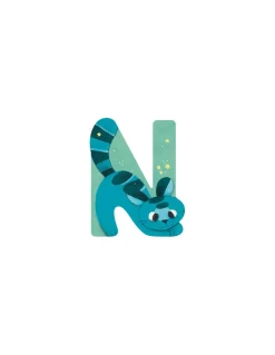 Lettre N bleu en bois - Moulin Roty