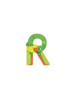 Lettre R vert en bois - Moulin Roty