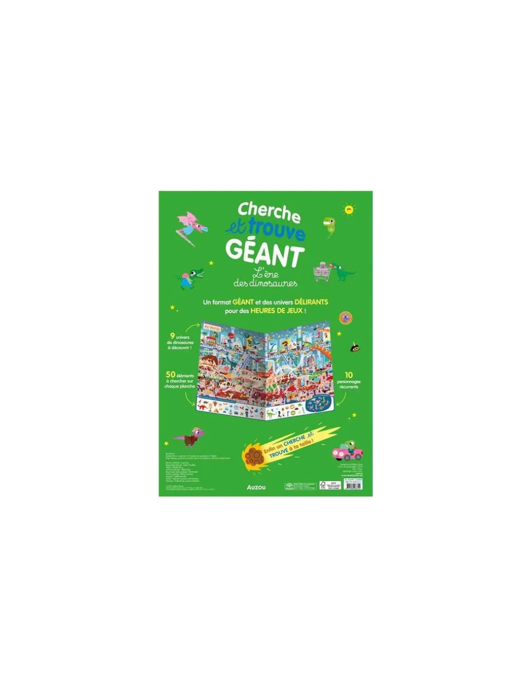 Livre Cherche et trouve géant L'ère des dinosaures - Auzou