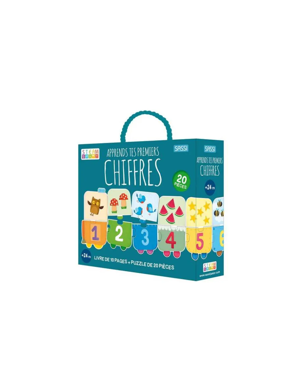 Livre et puzzle Apprends tes premiers chiffres - Sassi