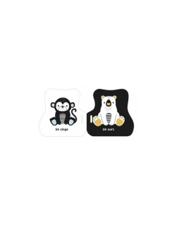 Livre poussette noir et blanc animaux mignons - Auzou
