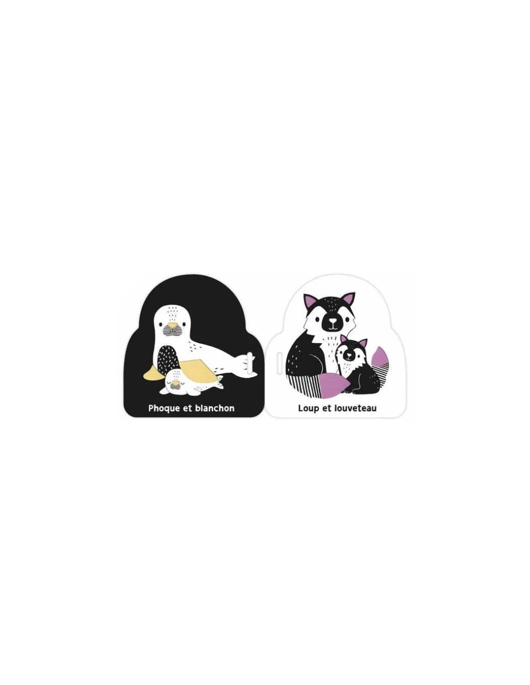 Livre poussette noir et blanc bébés animaux - Auzou