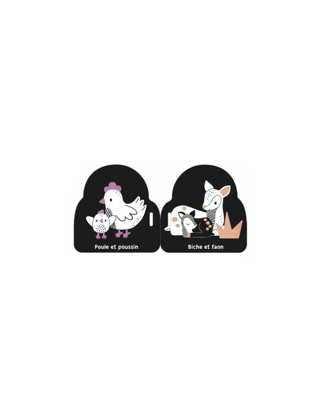 Livre poussette noir et blanc bébés animaux - Auzou