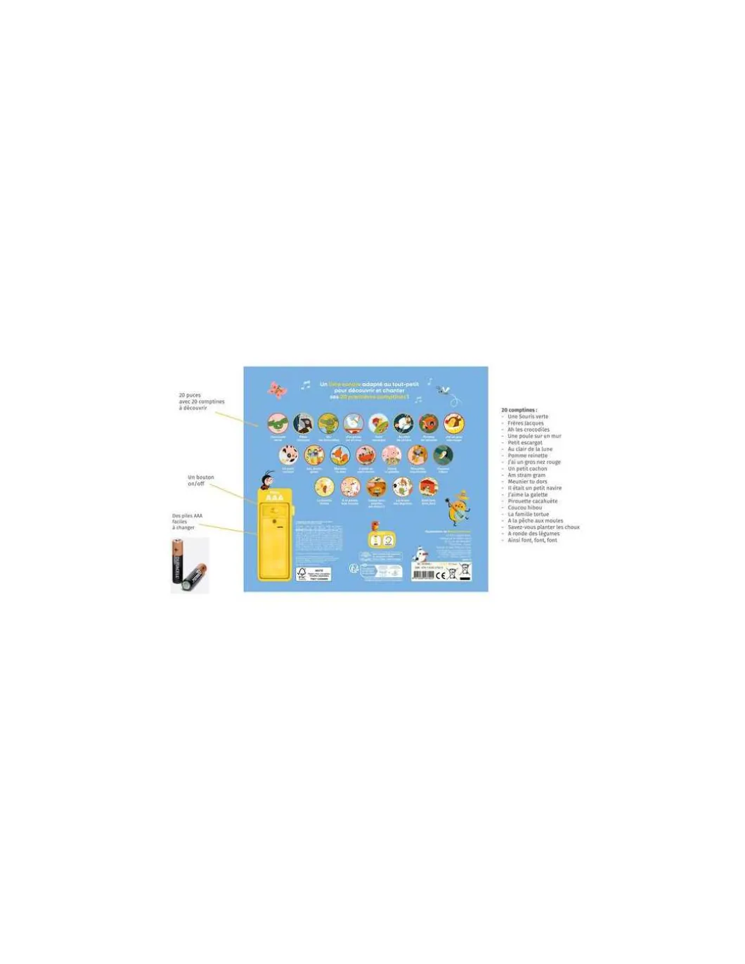 Livre sonore Mes toutes premières comptines - Auzou