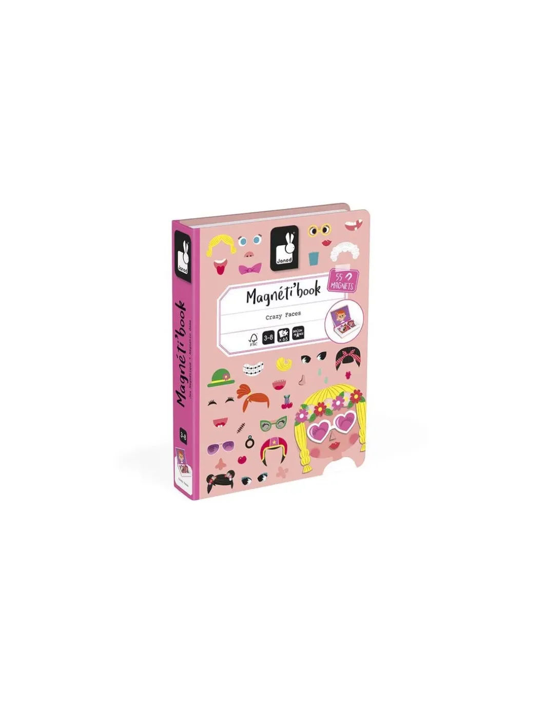 Magnetibook Crazy face fille - Janod