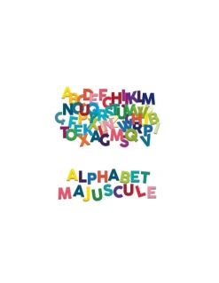 Magnets alphabet majuscules bois 77 pièces - Vilac