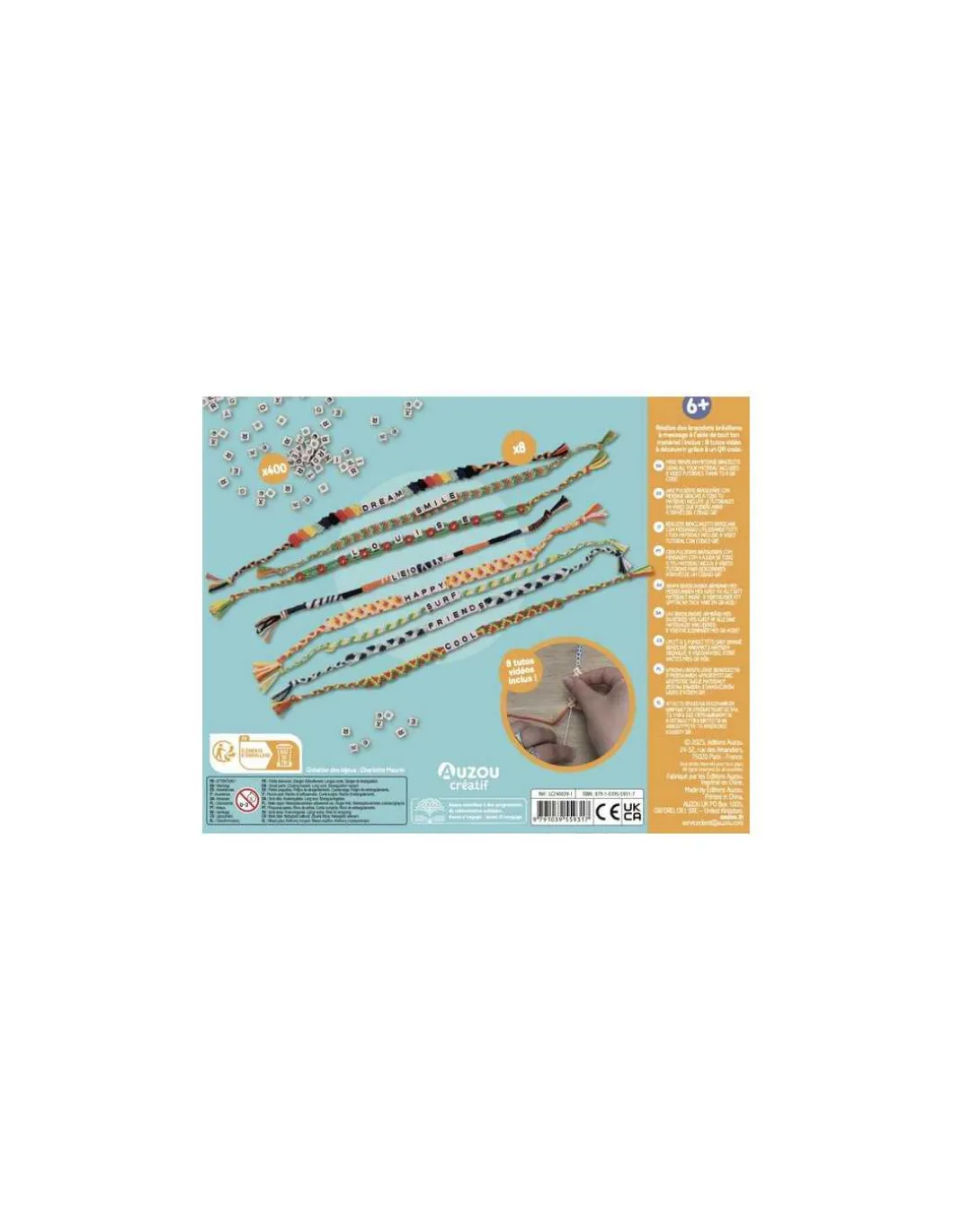 Mon coffret d'artiste bracelets brésiliens à messages - Auzou