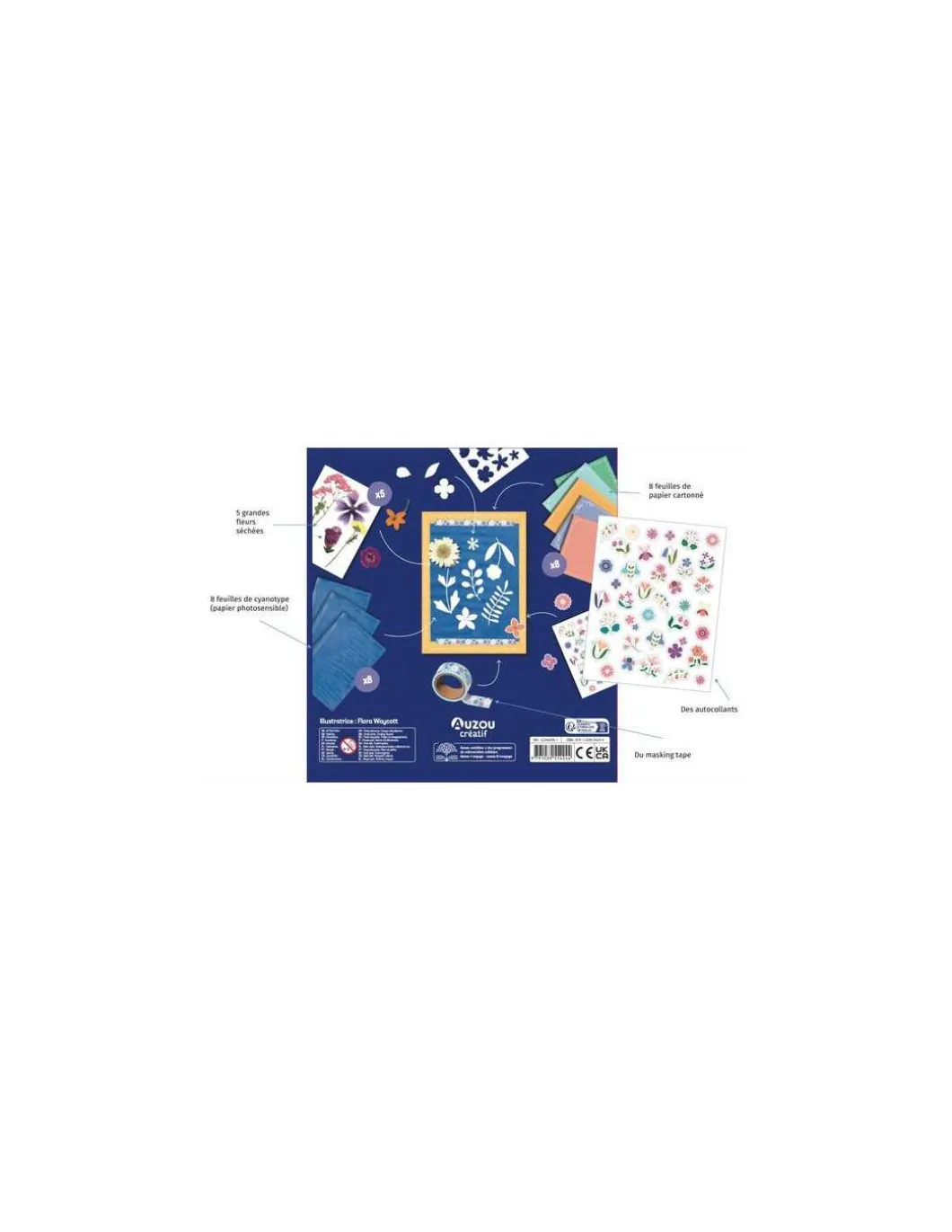 Mon coffret d'artiste tableaux fleuris cyanotypes - Auzou