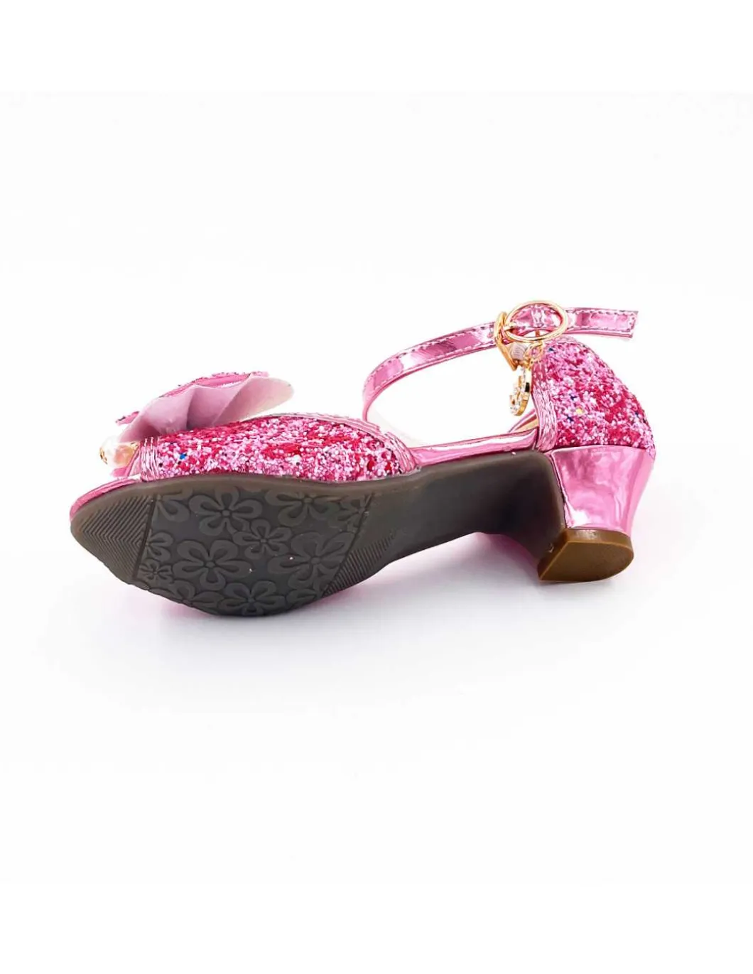 Mules à Nœuds et Paillette Rose 5 - 7 ans - Labay