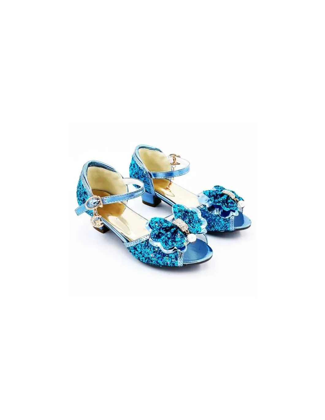 Mules à Nœuds et Paillette bleu 5 - 7 ans - Labay