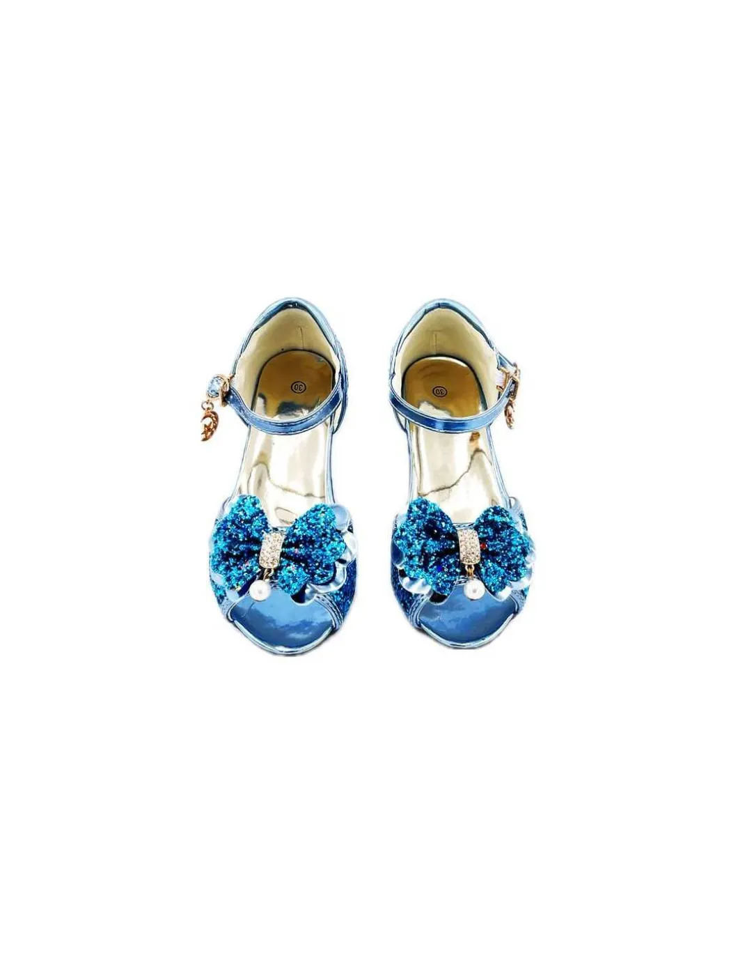Mules à Nœuds et Paillette bleu 5 - 7 ans - Labay