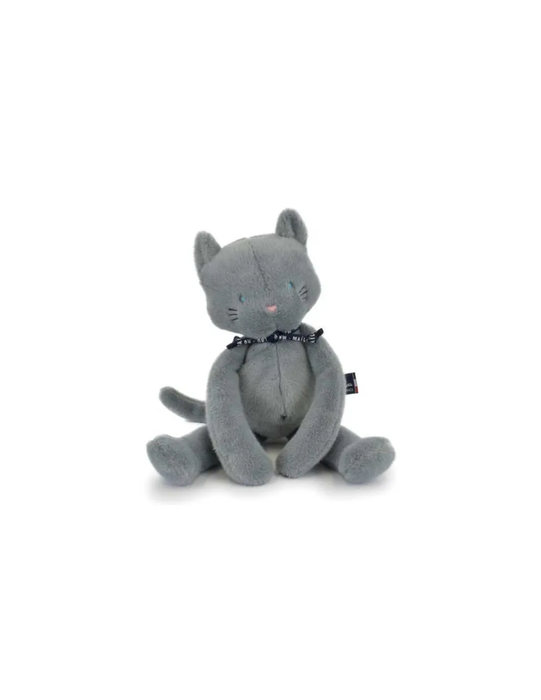 Peluche Chat Méloé 37 cm bleu gris - Maïlou Tradition