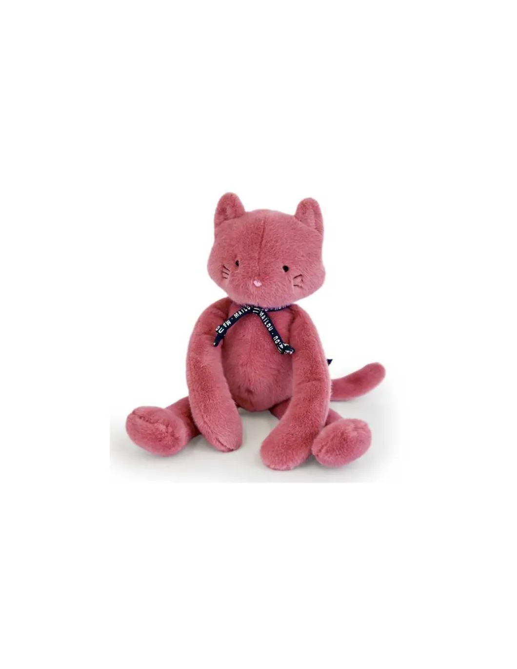 Peluche Chat Méloé 37 cm rose - Maïlou Tradition