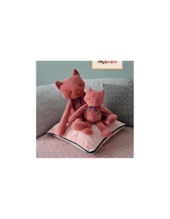 Peluche Chat Méloé 37 cm rose - Maïlou Tradition