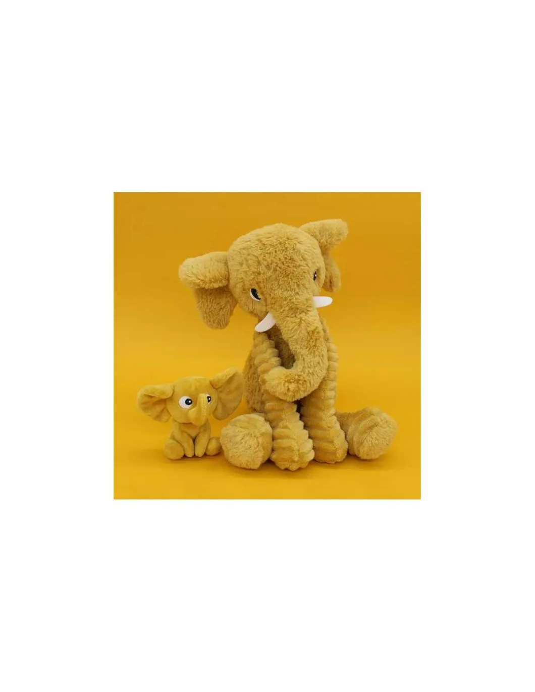Peluche Dimoitou l'éléphant jaune moutarde - Les Ptipotos by Déglingos