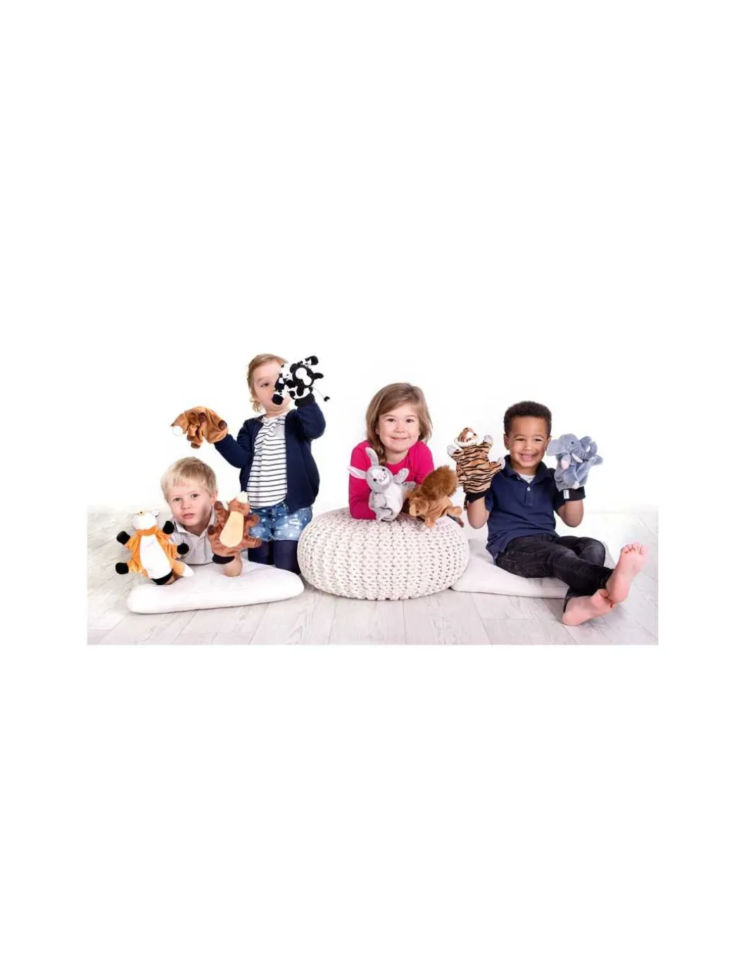 Peluche gant marionnette girafe