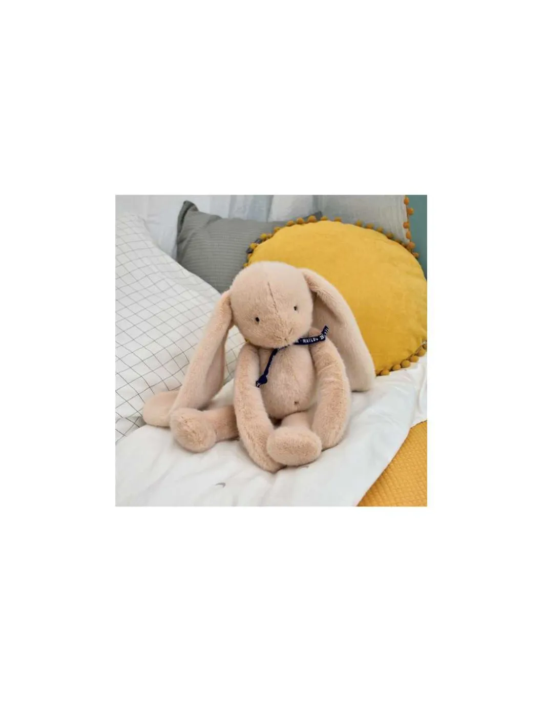 Peluche Lapin Méloé 37 cm beige - Maïlou Tradition