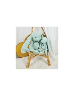 Peluche Lapin Méloé 37 cm vert sauge - Maïlou Tradition