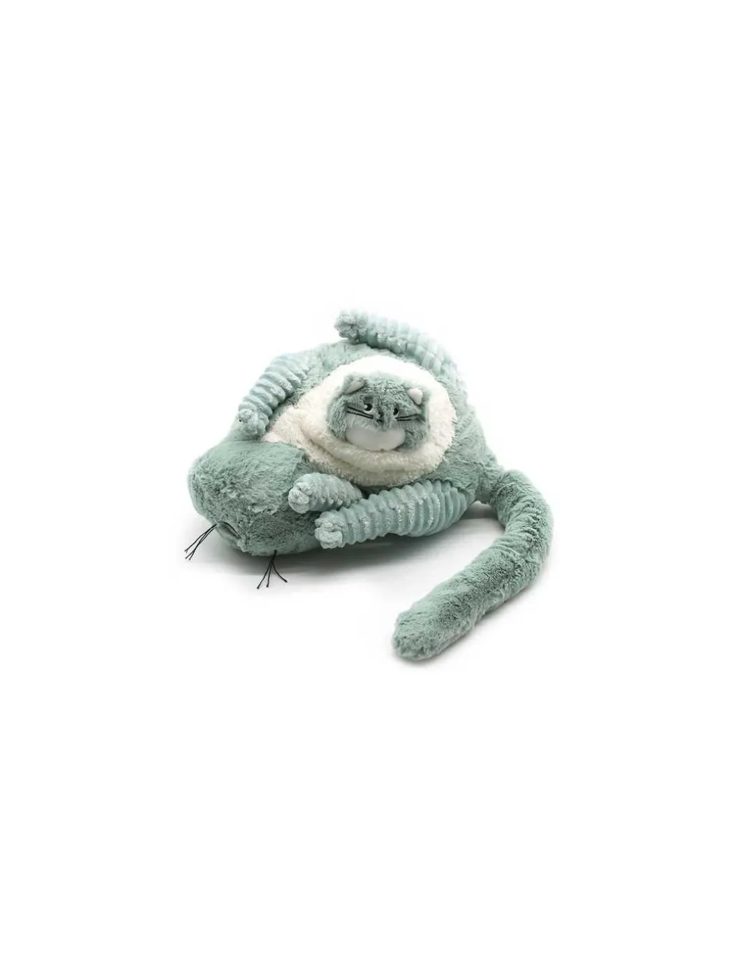 Peluche Miaou le chat maman et bébé vert menthe - Les Ptipotos by Déglingos