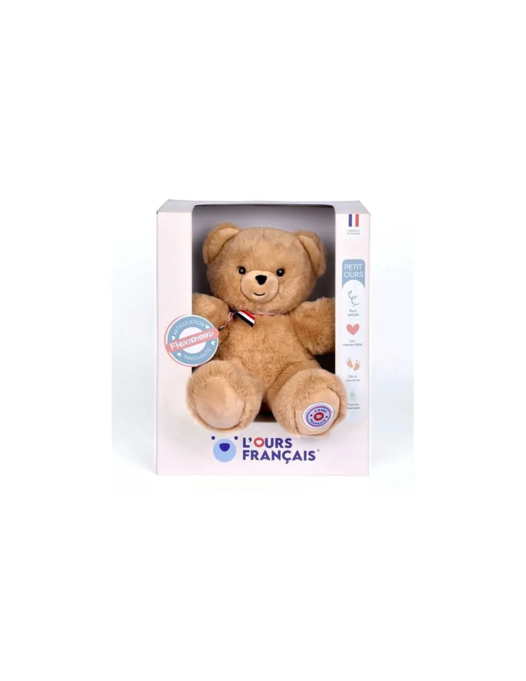 Peluche petit ours beige L'ours français 25 cm