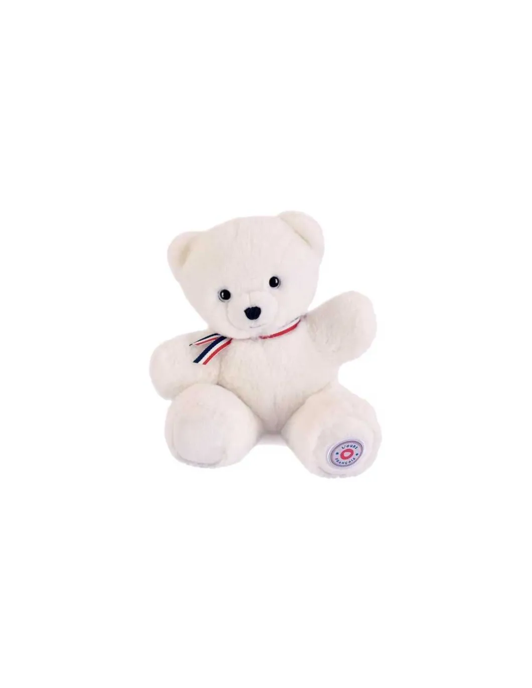 Peluche petit ours blanc L'ours français 25 cm