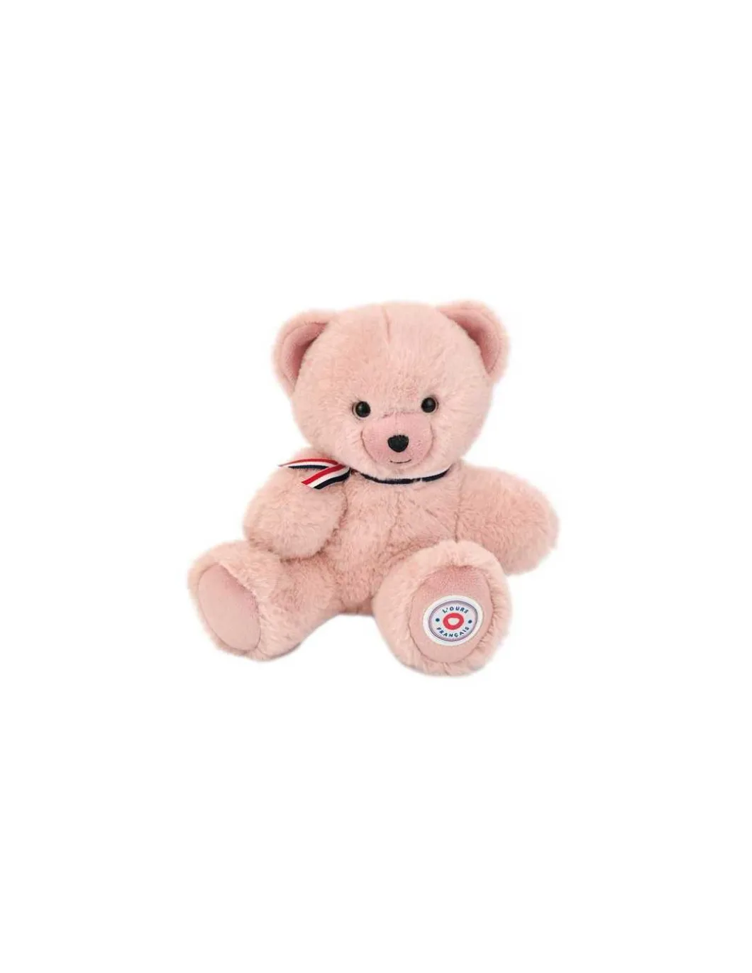Peluche petit ours rose poudré L'ours français 25 cm