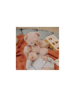 Peluche petit ours rose poudré L'ours français 25 cm