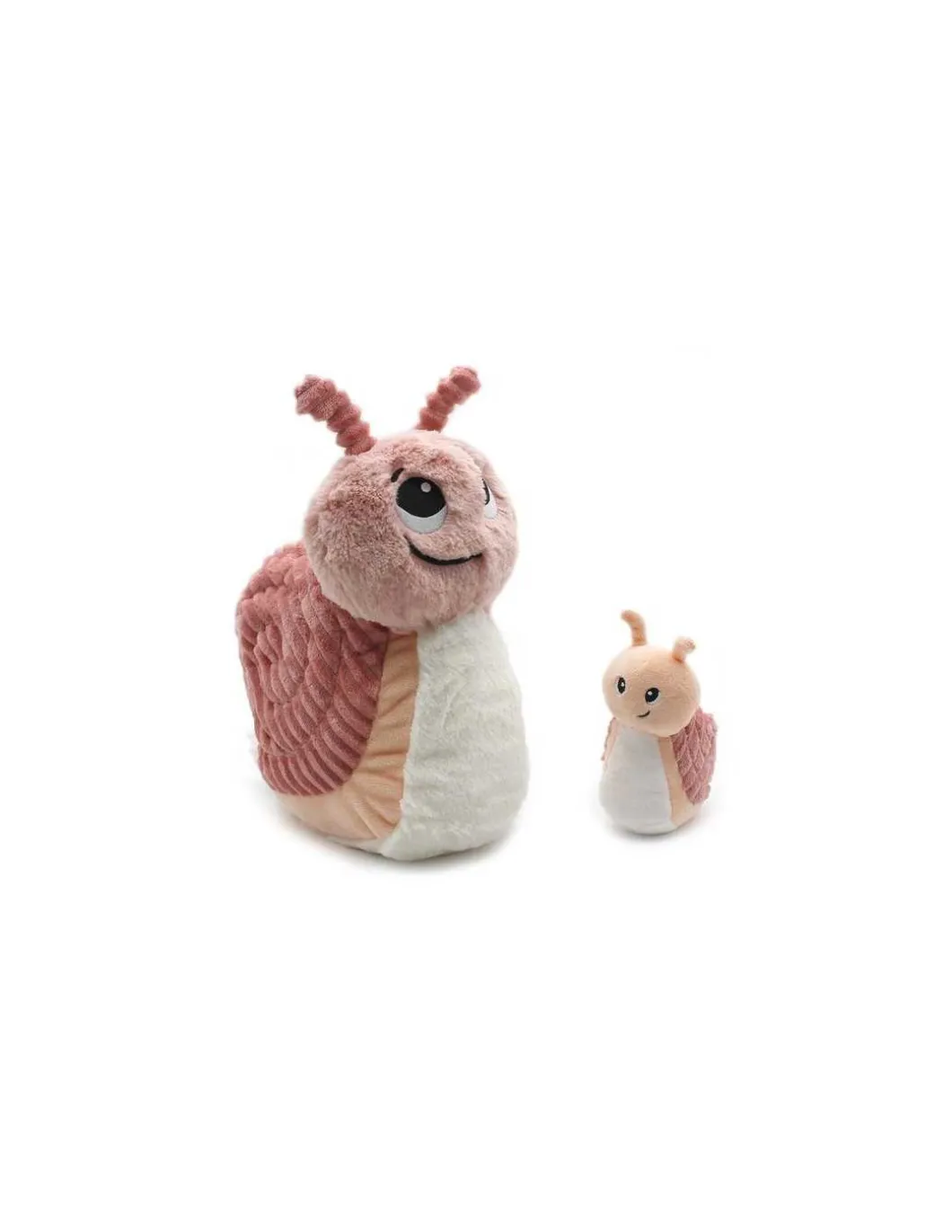 Peluche Speedou l'escargot maman et bébé rose - Les Ptipotos by Déglingos