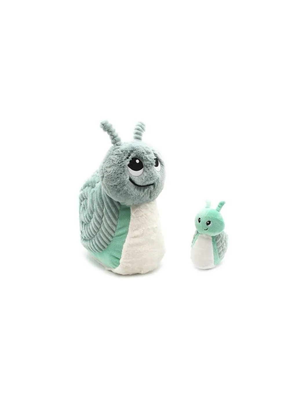Peluche Speedou l'escargot maman et bébé vert menthe - Les Ptipotos by Déglingos