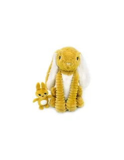 Peluche Toudou le lapin jaune moutarde - Les Ptipotos by Déglingos