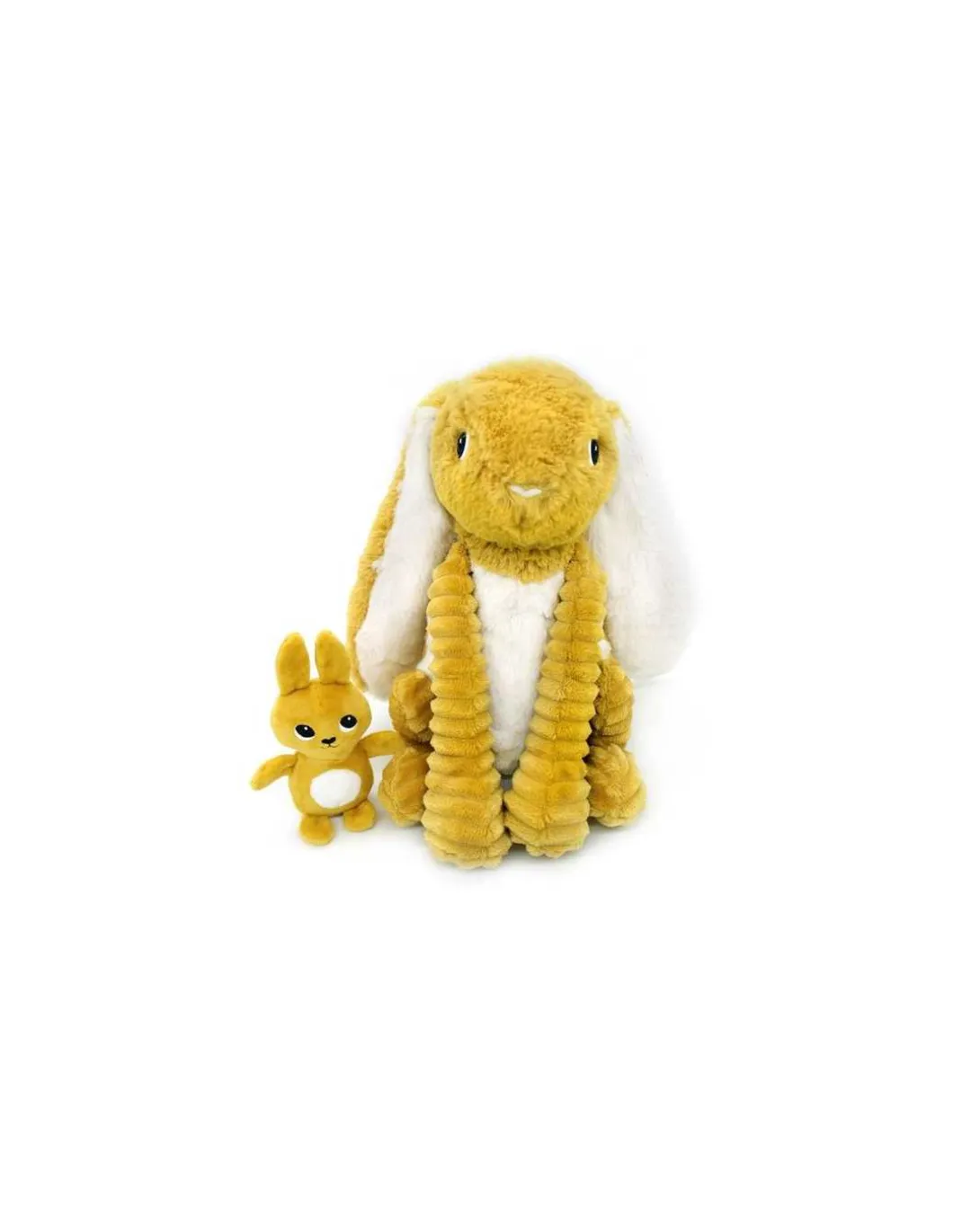 Peluche Toudou le lapin jaune moutarde - Les Ptipotos by Déglingos