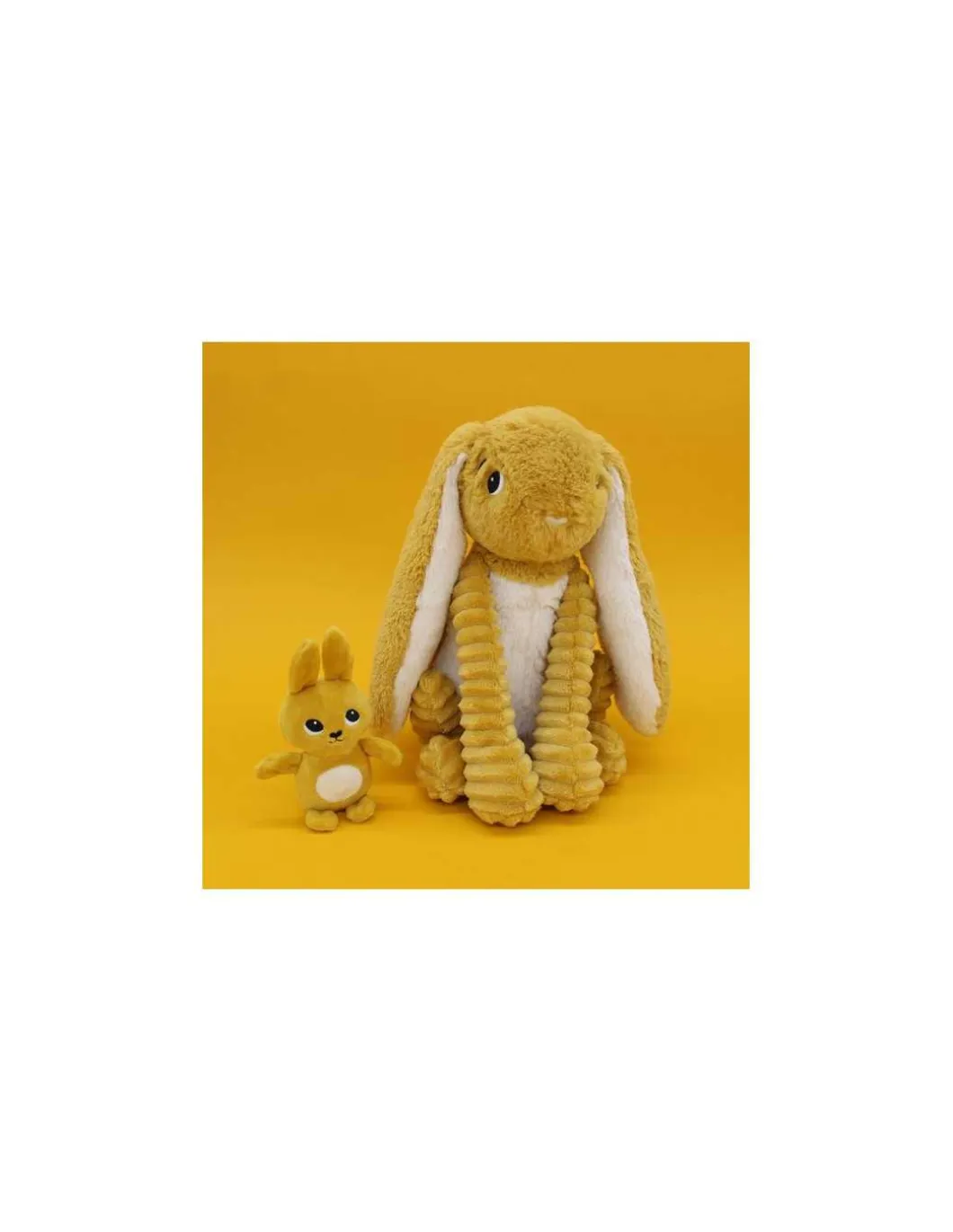 Peluche Toudou le lapin jaune moutarde - Les Ptipotos by Déglingos