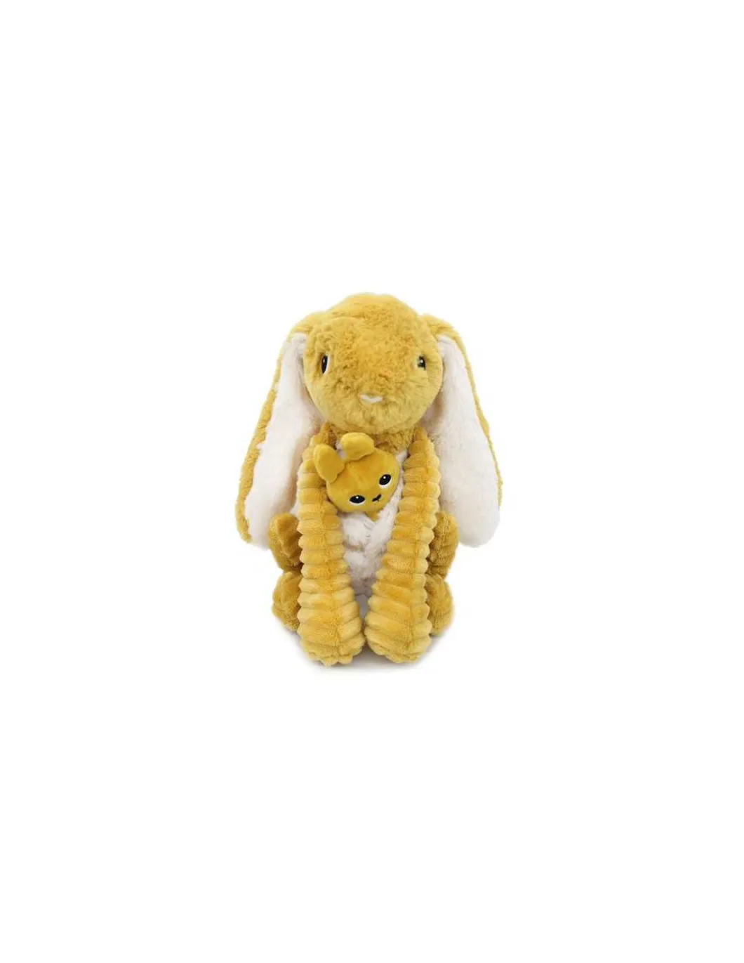 Peluche Toudou le lapin jaune moutarde - Les Ptipotos by Déglingos