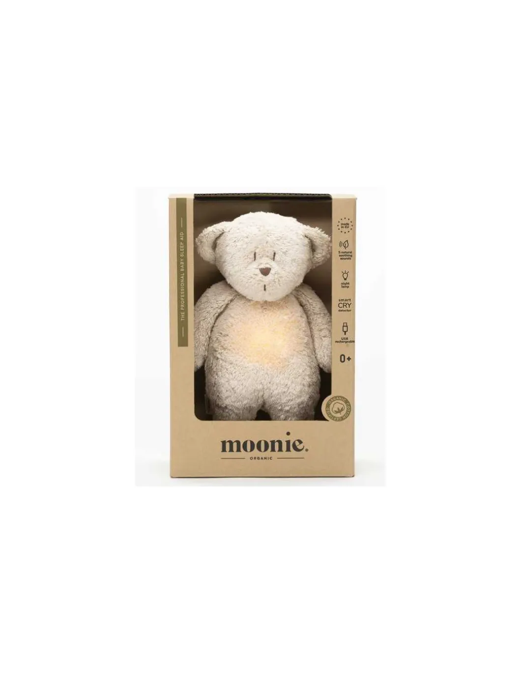 Peluche veilleuse musicale ourson Sable - Moonie