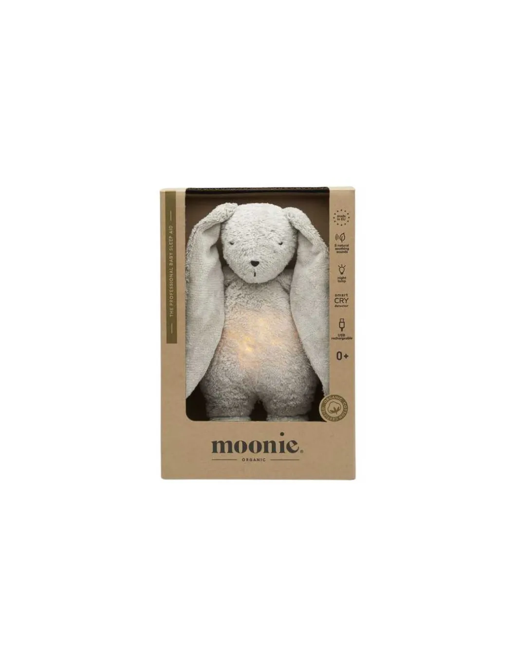 Peluche veilleuse musicale lapin Sable - Moonie