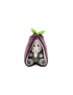 Peluche Velvet l'éléphant aubergine - Flipetz by Déglingos