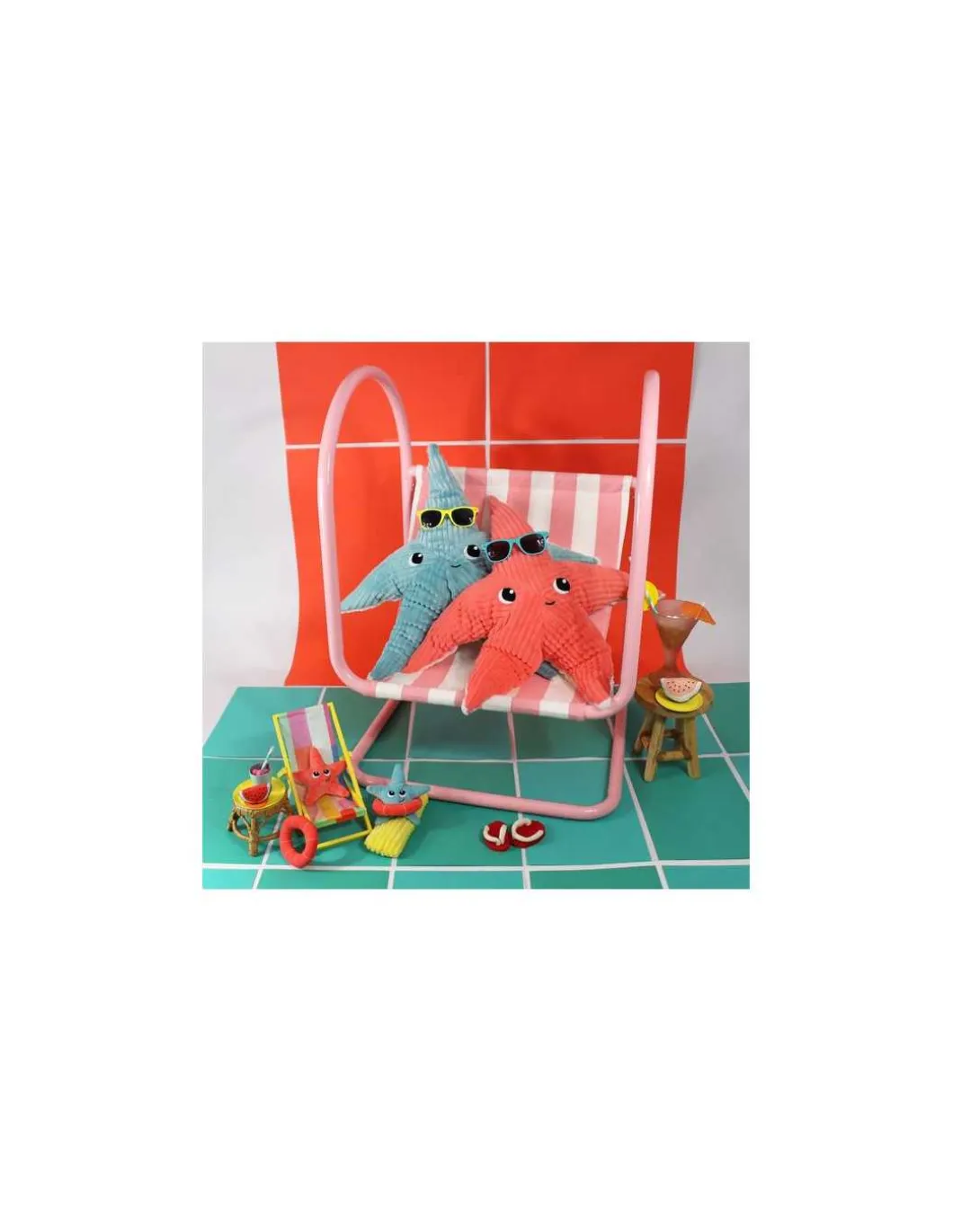 Peluche Wahou l'étoile de mer Aqua - Les Ptipotos by Déglingos