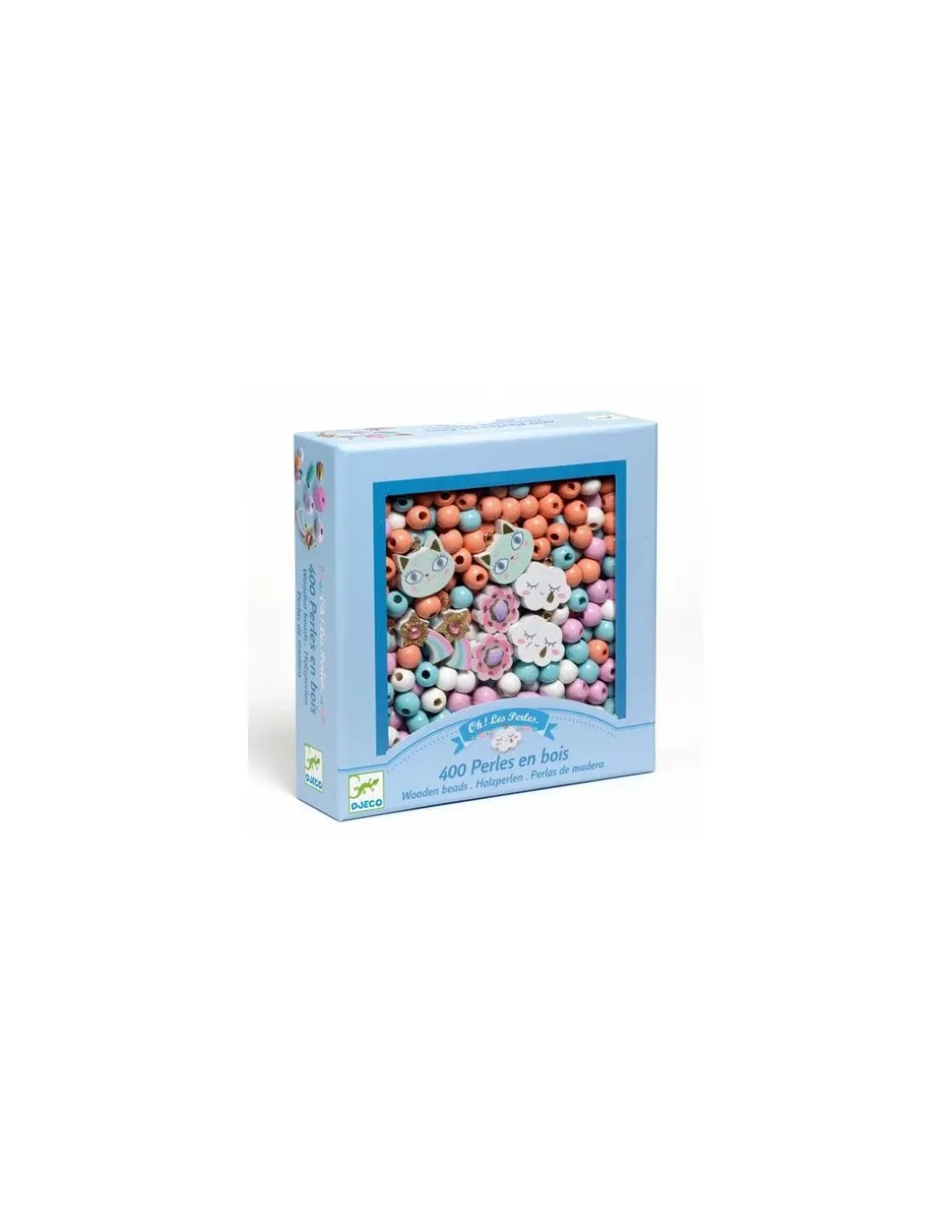 Perles en bois arc en ciel - Djeco