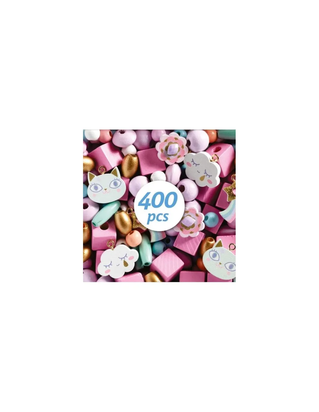 Perles en bois arc en ciel - Djeco