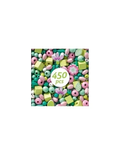 Perles en bois feuilles et fleurs - Djeco