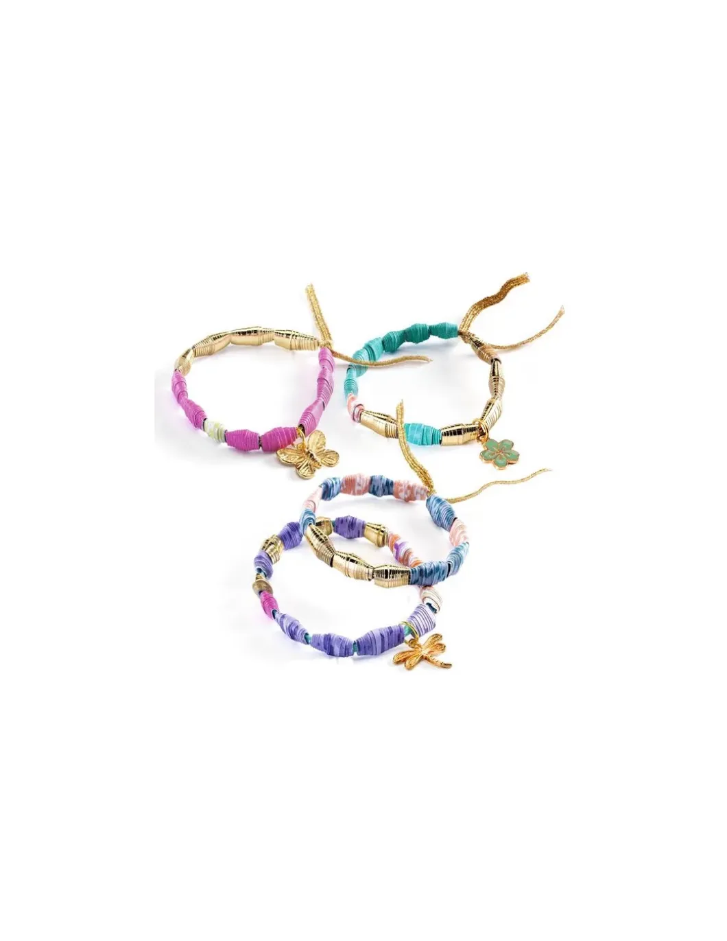 Perles papier et bracelets à créer Chics et dorés - Do it Yourself Djeco