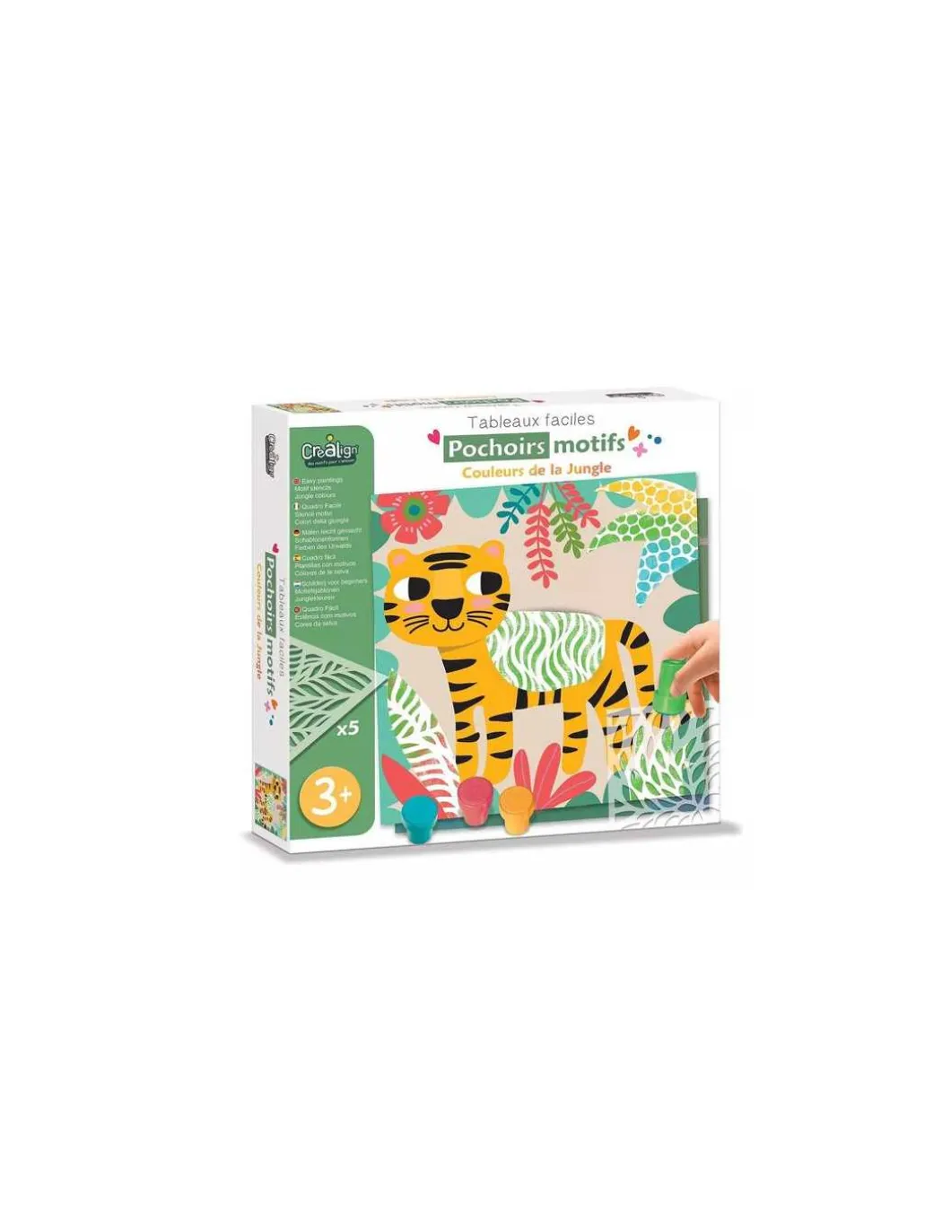 Pochoirs motifs couleurs de la jungle - CréaLign'