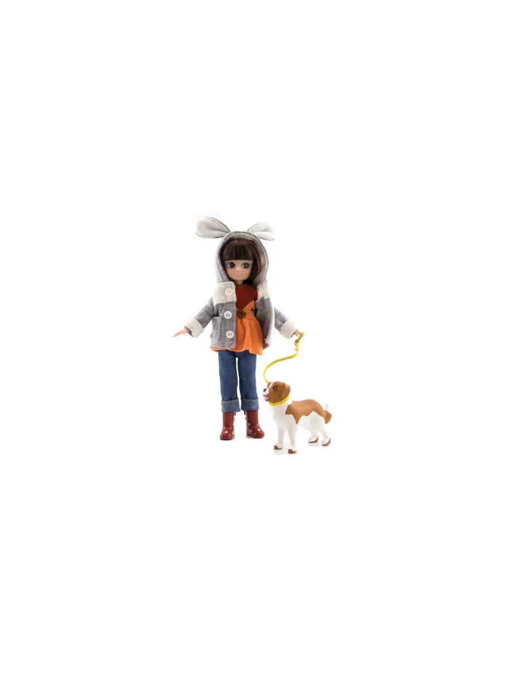 Poupée Lottie avec chien promenade dans le parc