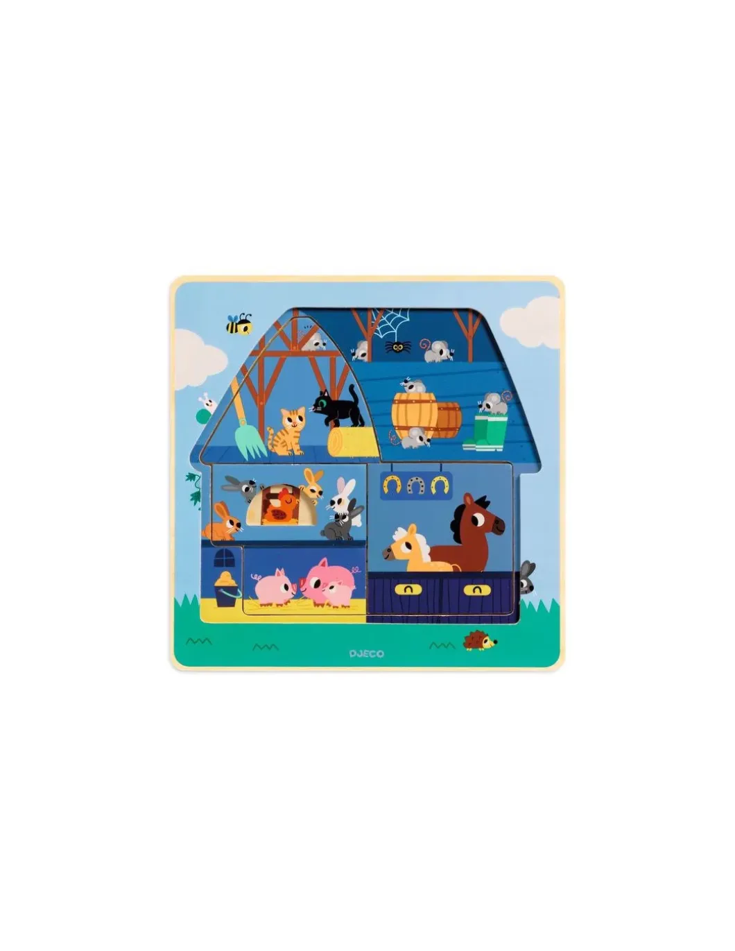 Puzzle 3 niveaux Chez Moo - Djeco