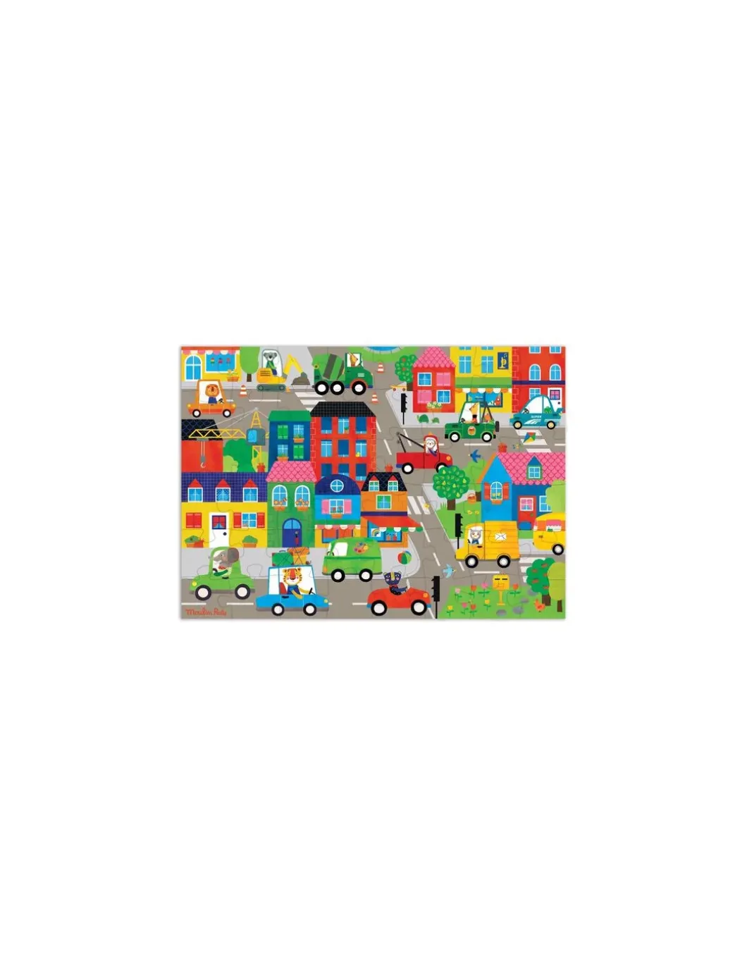 Puzzle 48 pièces en ville Les Popipop - Moulin Roty