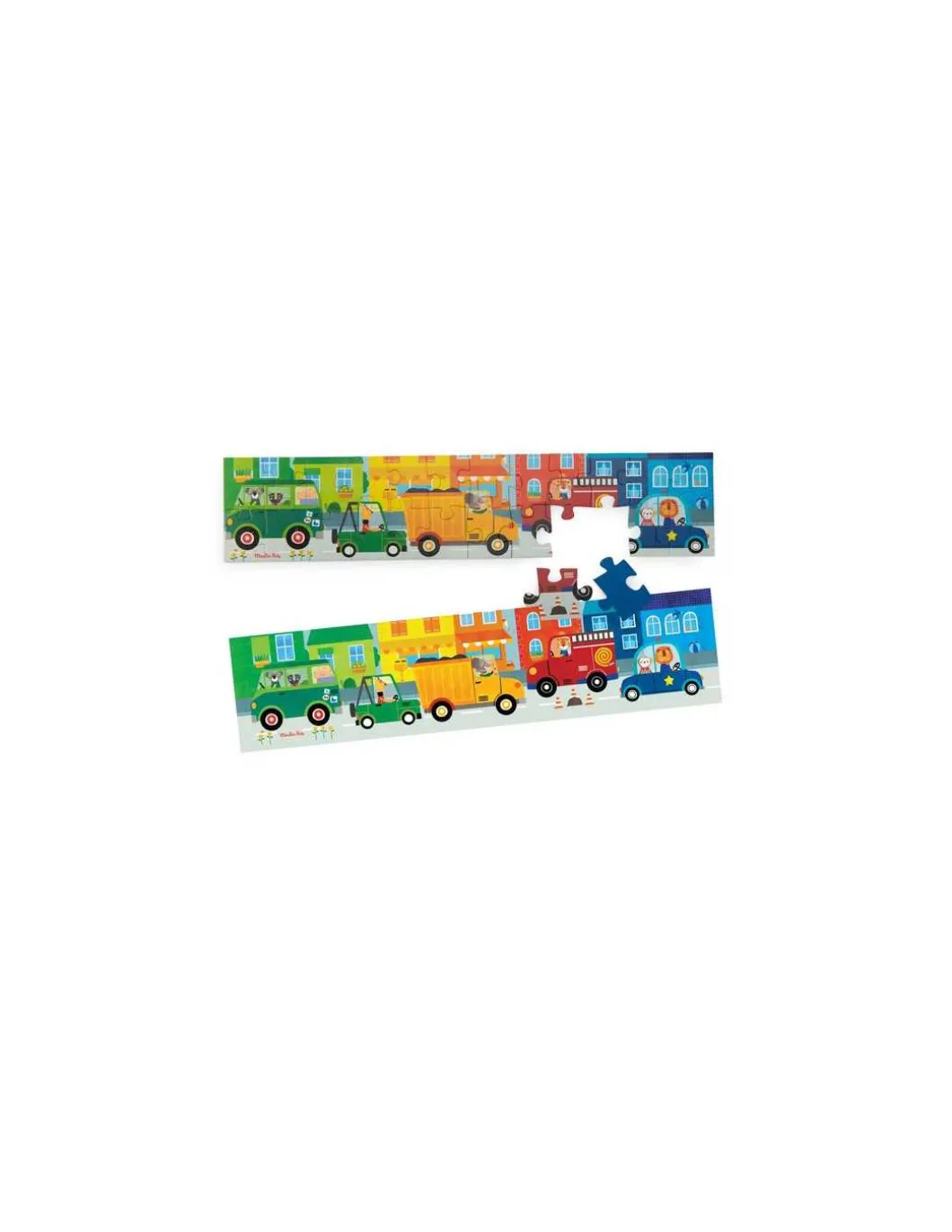 Puzzle 24 pièces Les véhicules Les Popipop - Moulin Roty