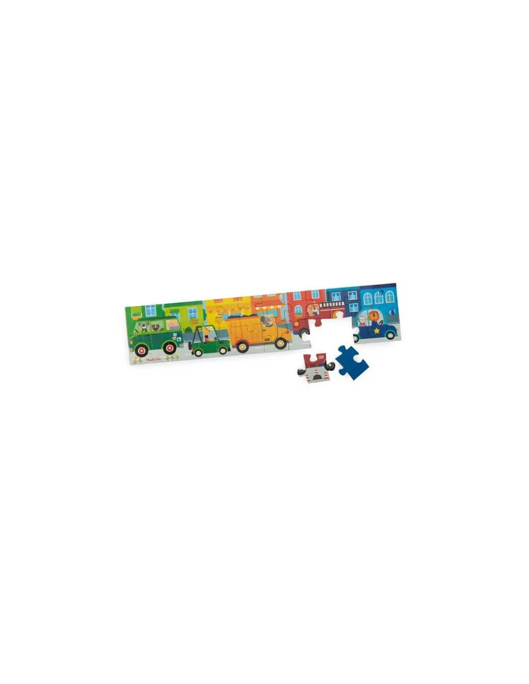 Puzzle 24 pièces Les véhicules Les Popipop - Moulin Roty