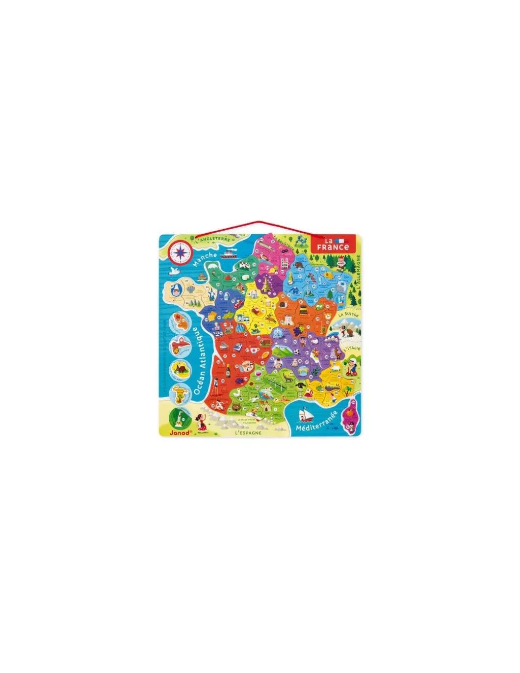 Puzzle carte de France magnétique - Janod