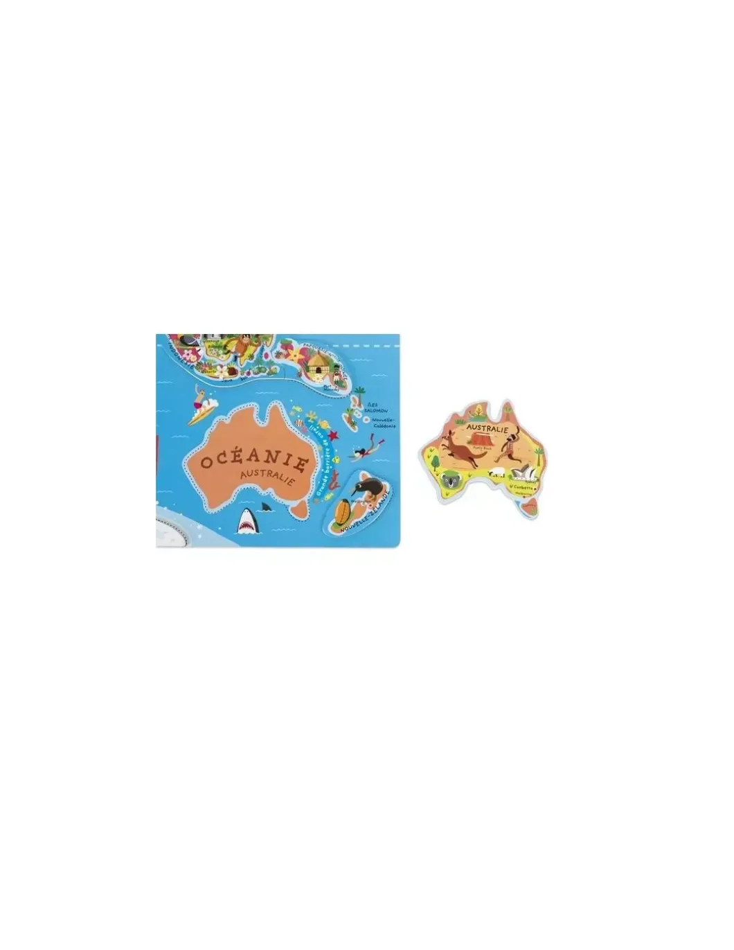Puzzle carte du monde magnétique - Janod