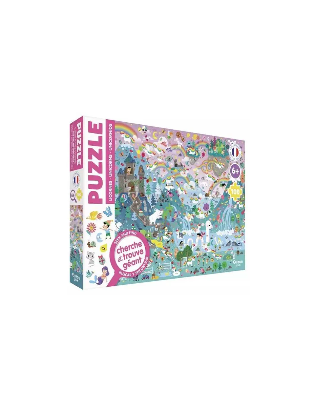 Puzzle cherche et trouve géant Licornes - Auzou